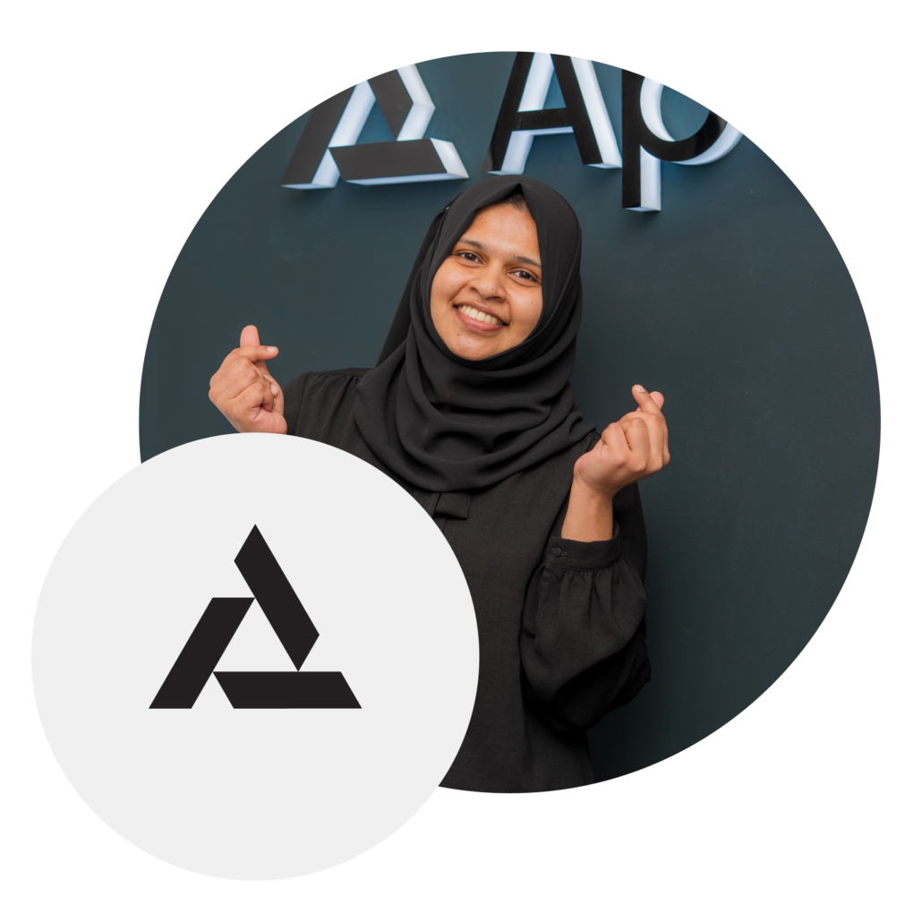 happy team member smiling